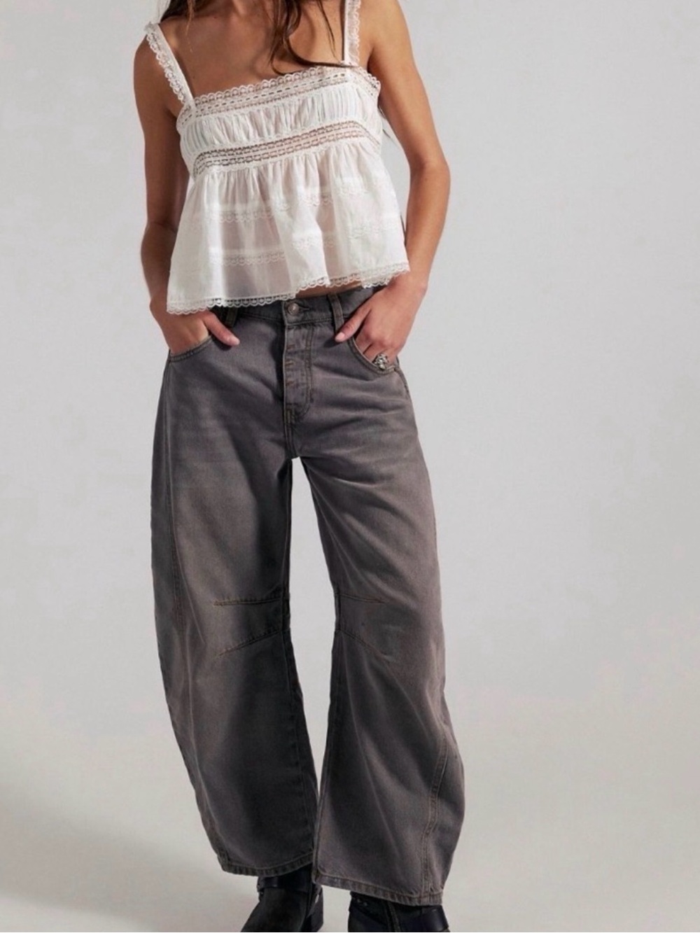 We The Free Good Luck Mid Rise Barrel Jeans